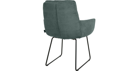 ARMLEHNSTUHL  Stoffauswahl, Typenauswahl, Gestellauswahl Cord  - Schwarz/Grün, Design, Textil/Metall (63/90/69cm) - Johann Jakob