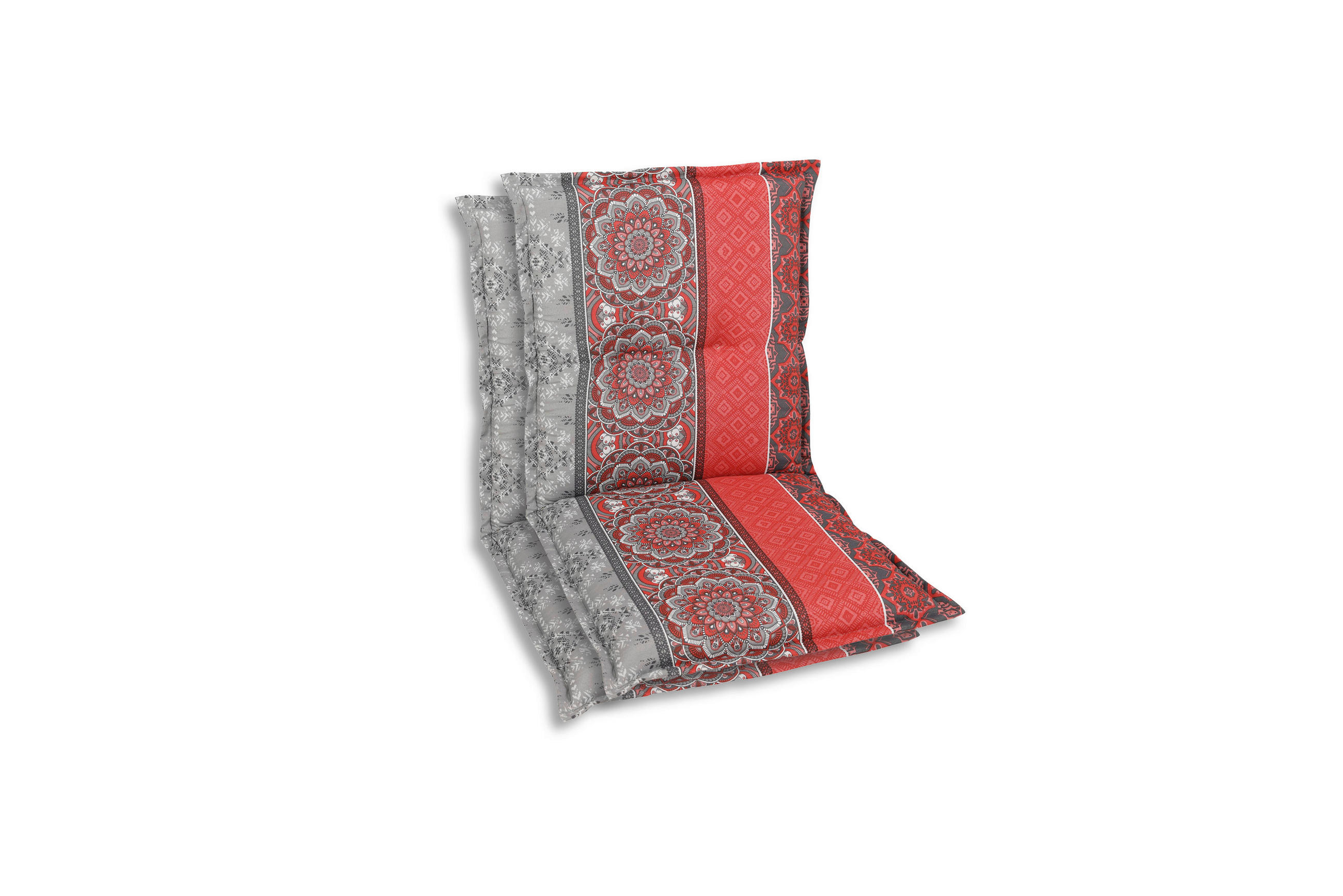 SESSELAUFLAGENSET Ornament  - Rot/Hellgrau, Basics, Textil (50/7/100cm)