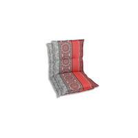 SESSELAUFLAGENSET in Grau, Rot, Hellgrau Ornament  - Rot/Hellgrau, Basics, Textil (50/7/100cm)