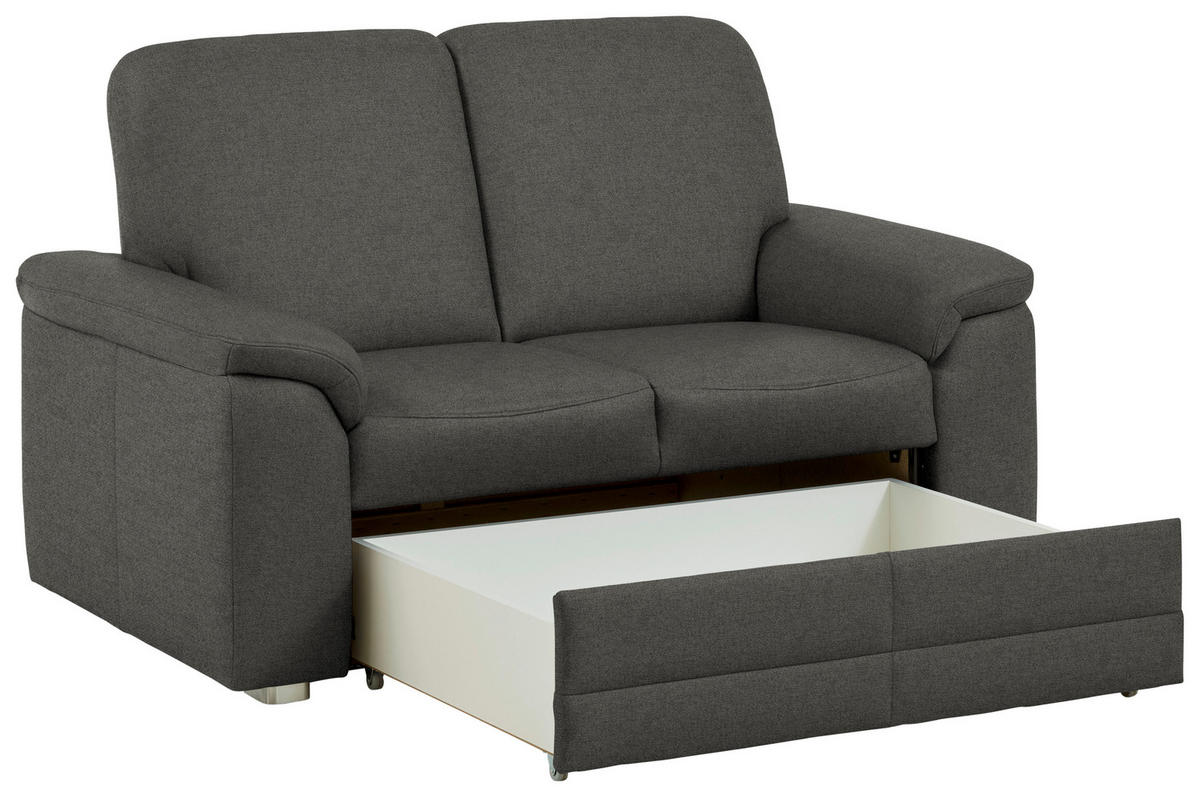 2-SITZER-SOFA Chenille Grau  - Alufarben/Grau, Konventionell, Textil/Metall (156/96/89cm) - Beldomo Comfort