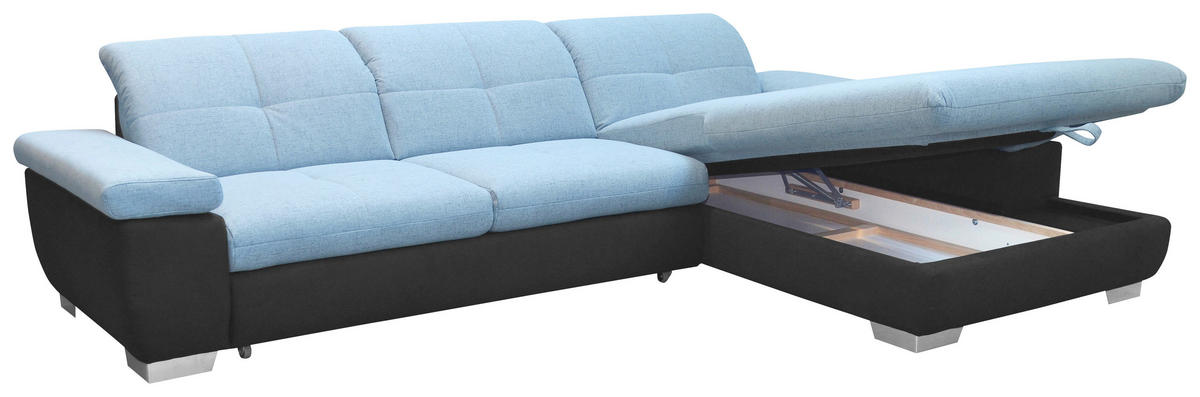 SEDEŽNA GARNITURA, mikrovlakna  - barve kroma, Design, kovina/tekstil (204/297cm) - Xora