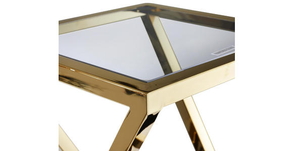 BLUMENSÄULE in Metall, Glas 30/70/30 cm - Blau/Goldfarben, Design, Glas/Metall (30/70/30cm) - Xora