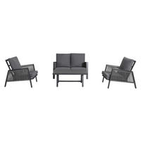 LOUNGE GARNITURA  antracit, siva   - siva/antracit, Design, staklo/metal - Amatio