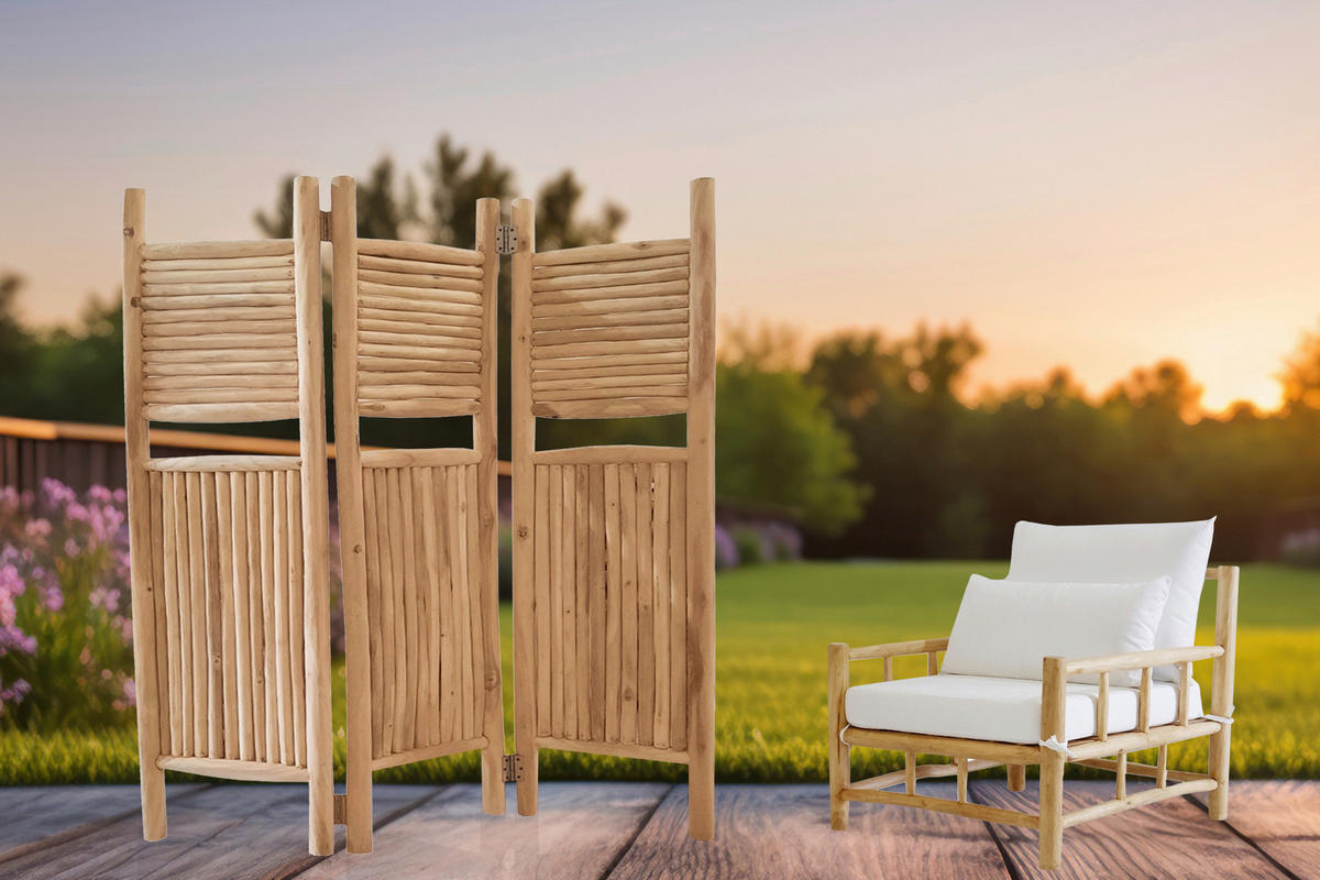 LOUNGESESSEL Naturfarben Teakholz massiv  - Naturfarben/Weiß, Natur, Holz/Textil (90/80/90cm) - Livetastic