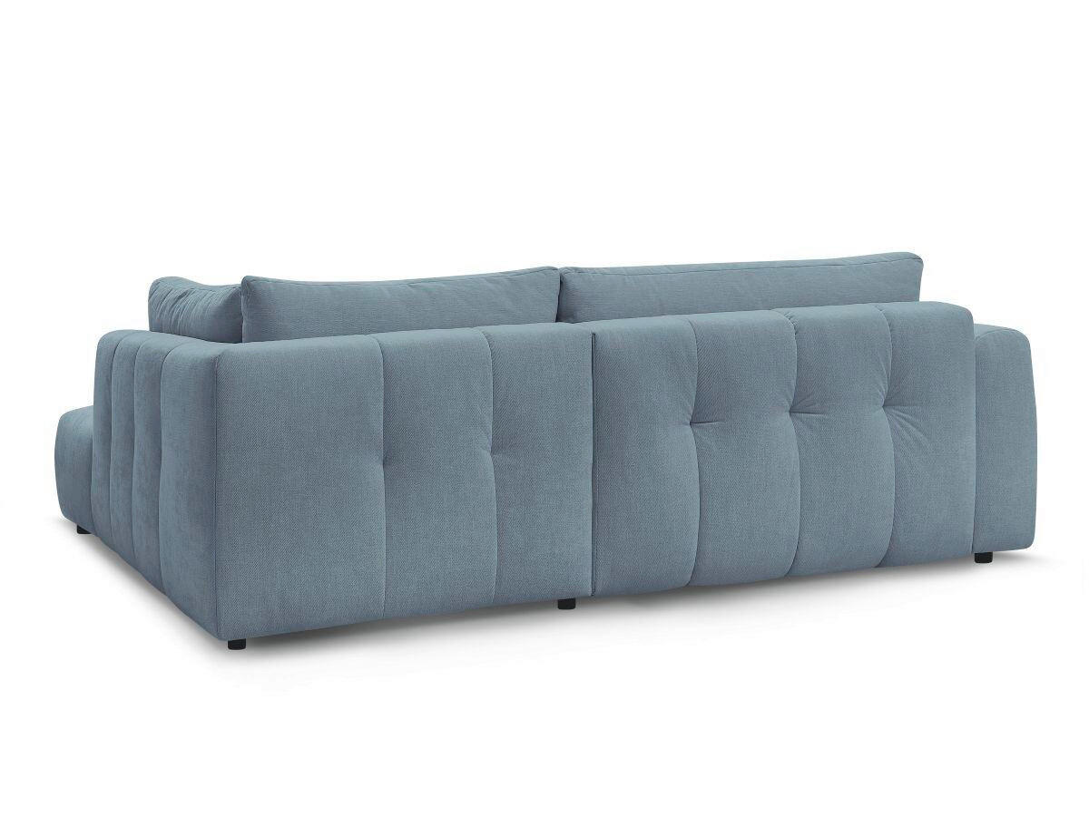 ECKSCHLAFSOFA FUJI Leinenoptik Hellblau  inkl.  - Schwarz/Hellblau, MODERN, Kunststoff/Textil (282/204cm)