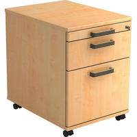 ROLLCONTAINER Ahornfarben  - Ahornfarben/Alufarben, KONVENTIONELL, Holzwerkstoff/Kunststoff (42,8/59/58cm) - Venda