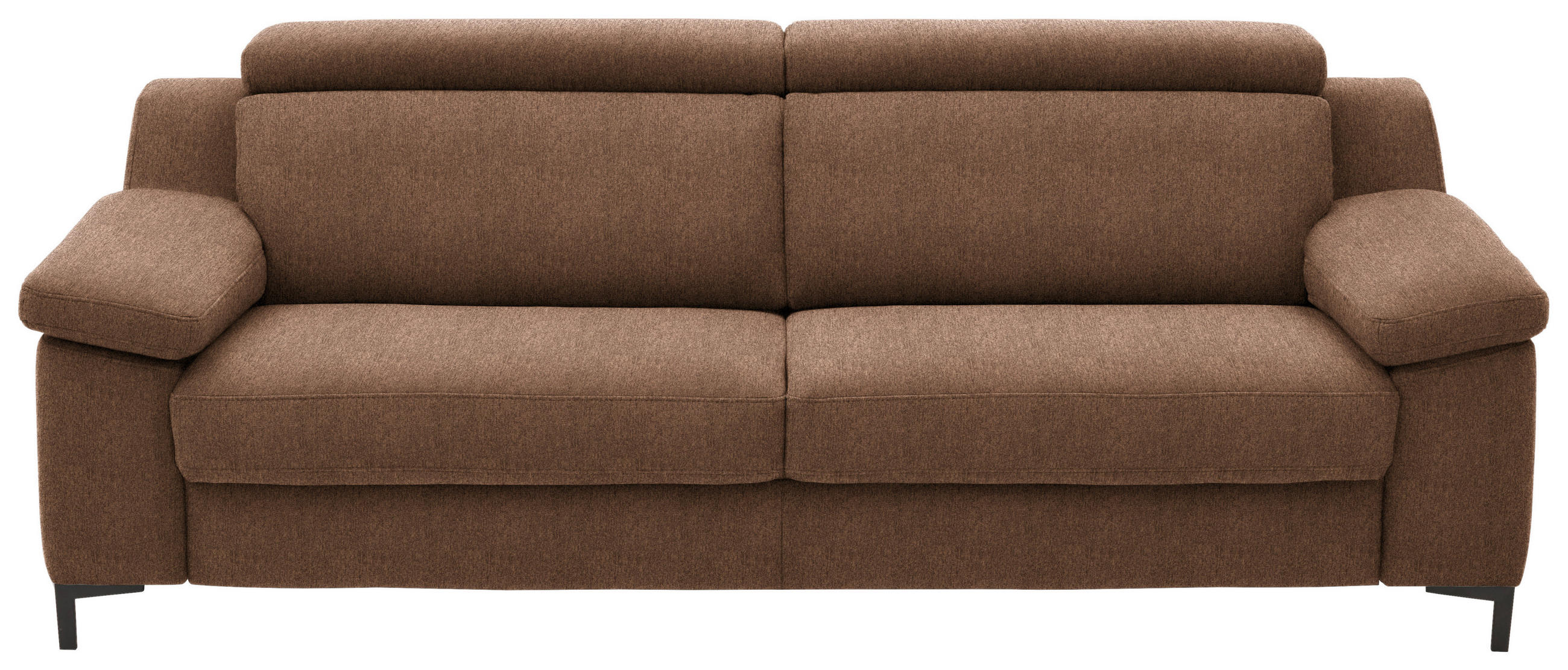 3-SITZER-SOFA in Chenille Braun  - Schwarz/Braun, Design, Textil/Metall (230/104/104cm) - Valdera