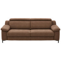 3-SITZER-SOFA in Chenille Braun  - Schwarz/Braun, Design, Textil/Metall (230/104/104cm) - Valdera