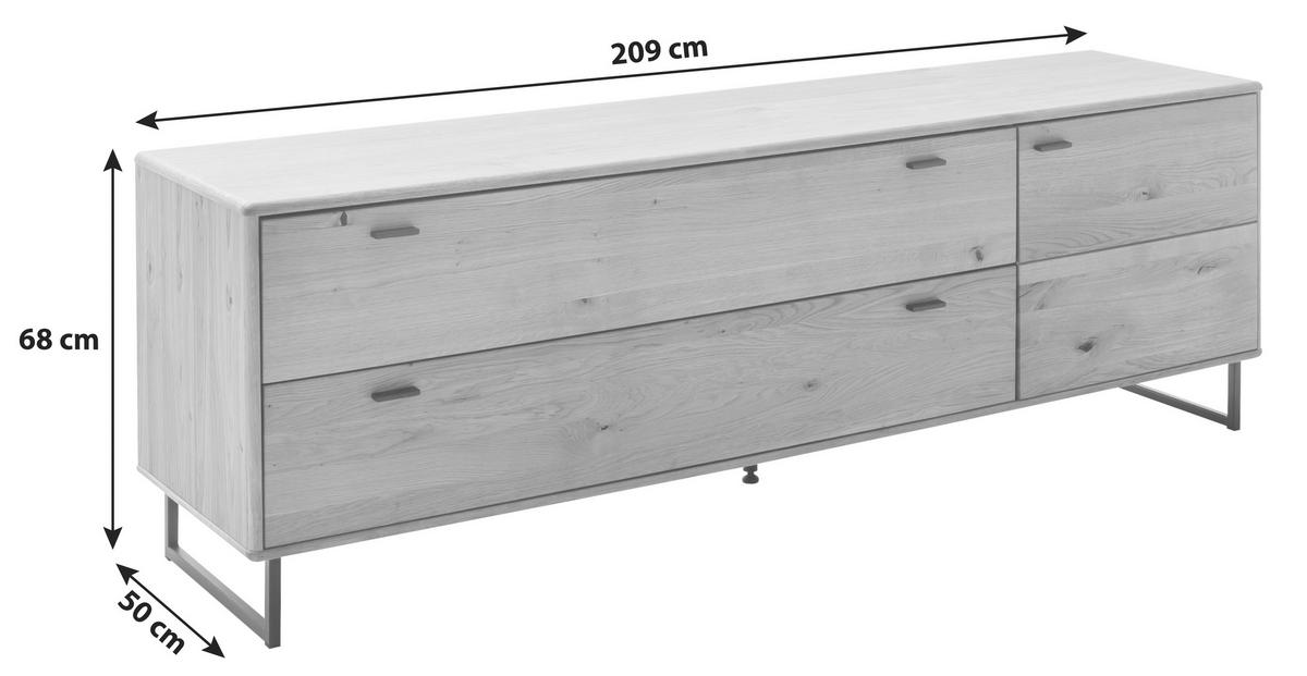 LOWBOARD  in 209/68/50 cm  - Wildeiche/Anthrazit, Design, Holz/Holzwerkstoff (209/68/50cm) - MID.YOU