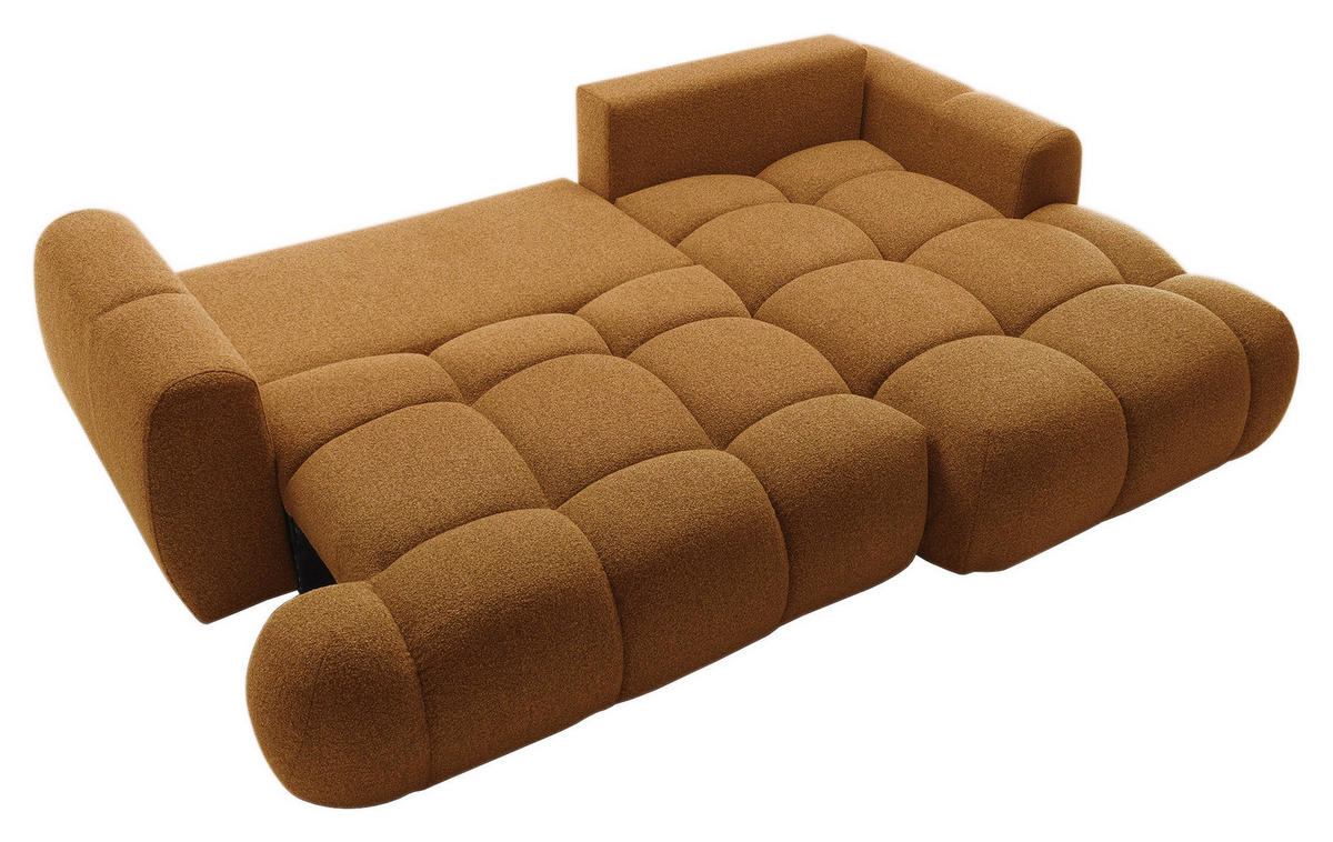 ECKSOFA Dunkelgelb Struktur  - Dunkelgelb/Schwarz, KONVENTIONELL, Kunststoff/Textil (272/172cm) - Carryhome