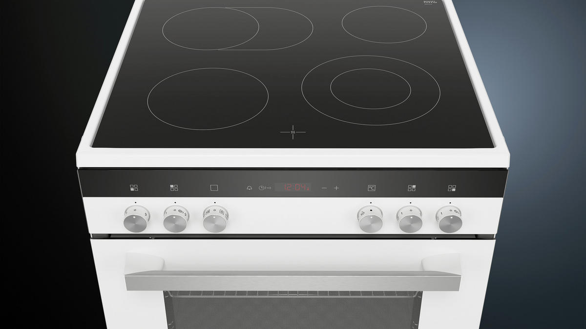 HERD HK9R3A220  - Schwarz/Weiß, Basics, Glas/Metall (60/85,0-86,0/60cm) - Siemens