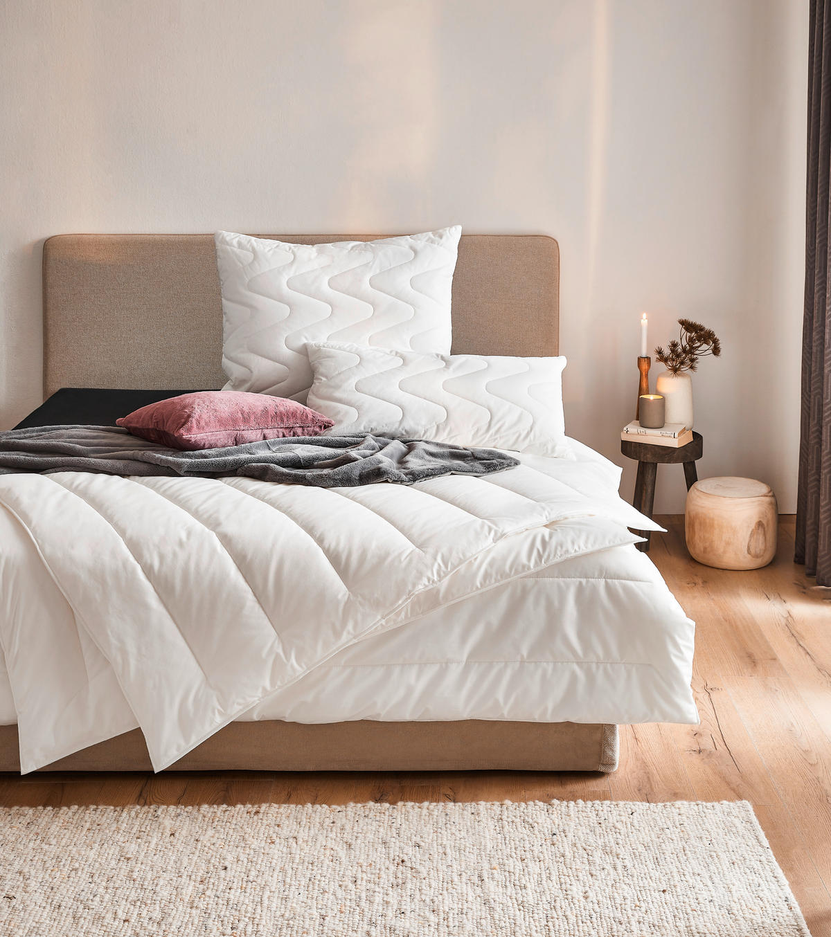 CELOROČNÍ PŘIKRÝVKA, 135/200 cm, polyester - bílá, Design, textil (135/200cm) - Centa-Star