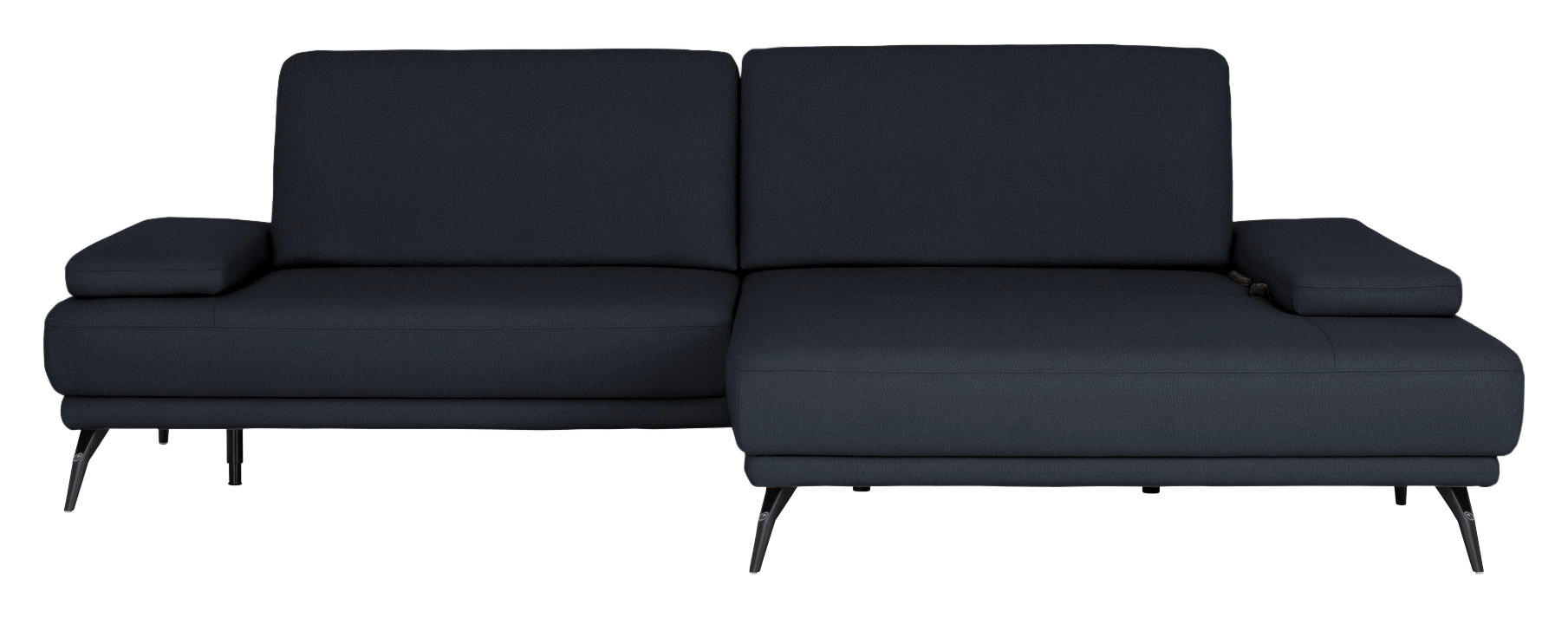 ECKSOFA JOOP! STUDIO in Echtleder Dunkelblau  301/180 cm  - Schwarz/Dunkelblau, KONVENTIONELL, Leder/Metall (301/180cm) - Joop!