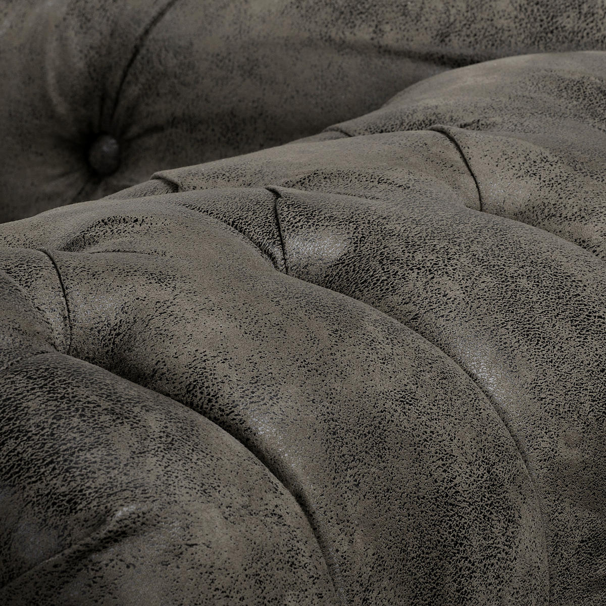 RÉCAMIERE Lederlook Anthrazit  - Anthrazit/Braun, Design, Holz/Textil (185/93/75cm) - Livetastic