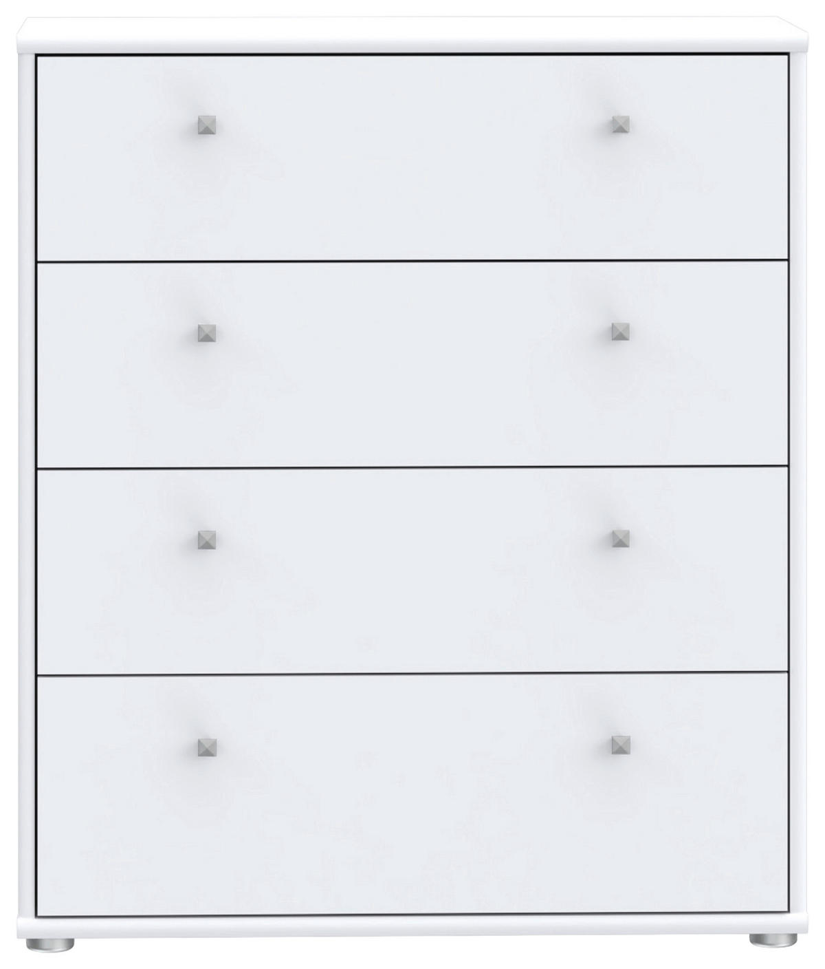 KOMMODE 73,7/85,5/34,8 cm  in Weiss  - Weiss/Alufarben, Design, Holzwerkstoff (73,7/85,5/34,8cm)