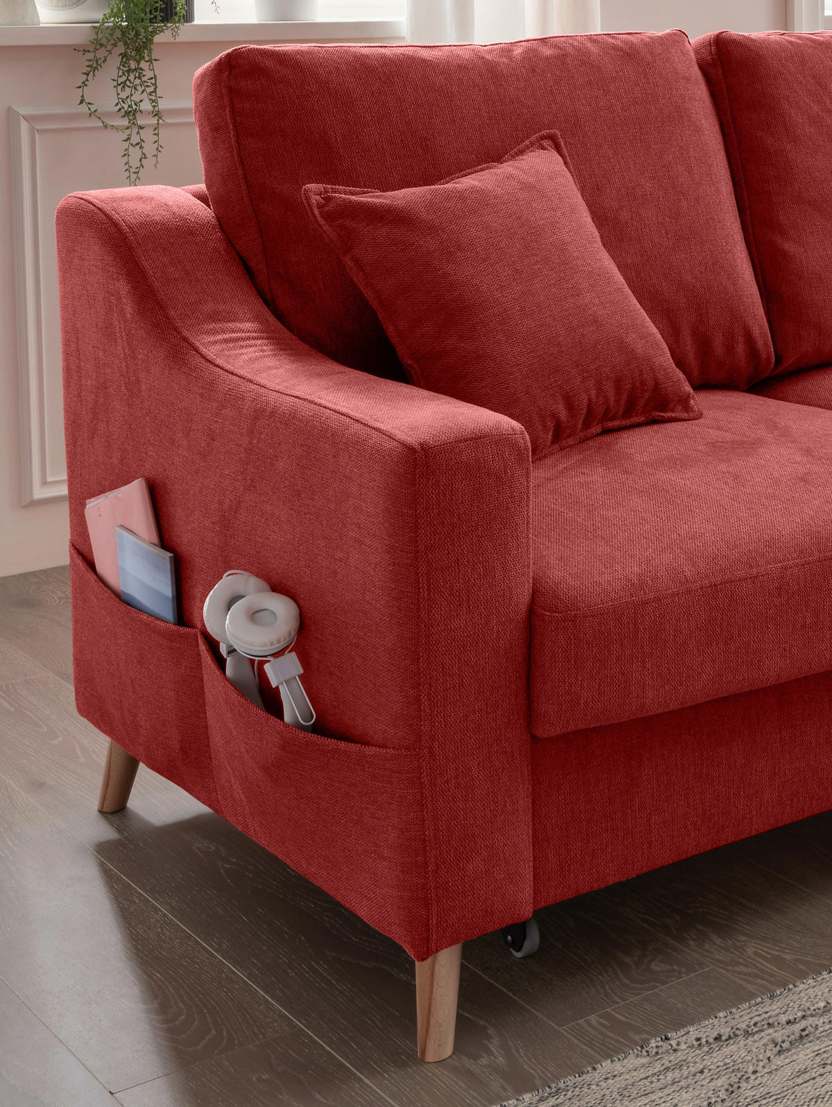 ECKSOFA Valentina Chenille  - Naturfarben, MODERN, Holz/Textil (228/150cm) - Livetastic