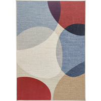 VINTAGE-TEPPICH 130/190 cm CORTEA NAYRA, waschbar Creme, Dunkelrot, Blaugrau rechteckig  - Blaugrau/Creme, Design, Kunststoff/Textil (130/190cm) - Lindorug