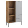 KOMMODE 80/138/42 cm  in Grau, Eichefarben  - Eichefarben/Alufarben, Trend, Holzwerkstoff/Kunststoff (80/138/42cm) - Stylife
