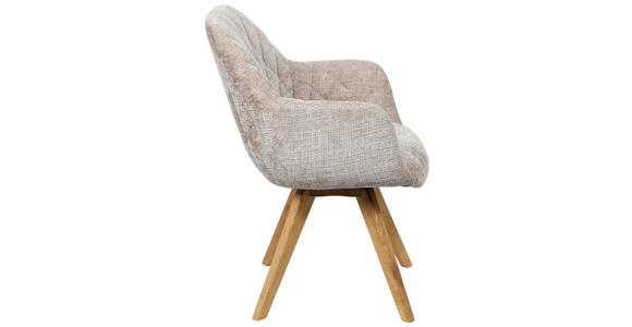 ARMLEHNSTUHL in Webstoff - Beige/Naturfarben, KONVENTIONELL, Holz/Textil (59/85/65cm) - Linea Natura