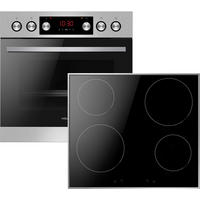 HERDSET 90200  - Edelstahlfarben/Schwarz, Basics, Glas/Metall (51/58cm) - Mican