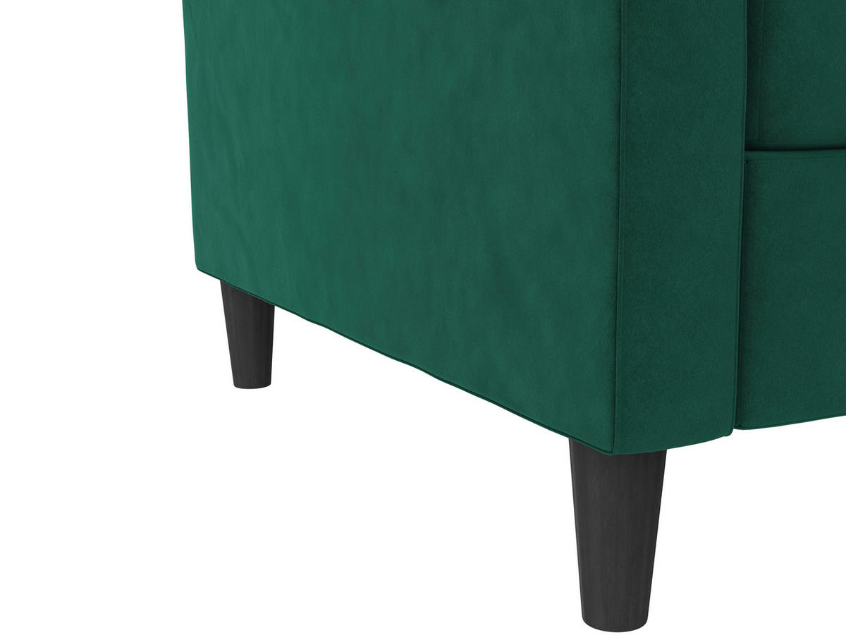 SCHLAFSOFA Velours Dunkelgrün  - Dunkelgrün/Schwarz, Basics, Kunststoff/Textil (207/86/86cm) - Livetastic