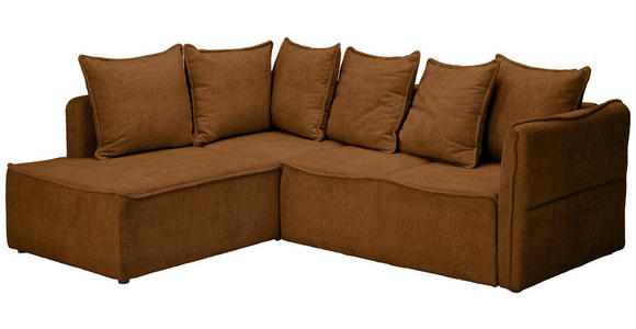 ECKSOFA in Chenille Rostfarben  - Rostfarben/Schwarz, KONVENTIONELL, Kunststoff/Textil (193/233cm) - Carryhome