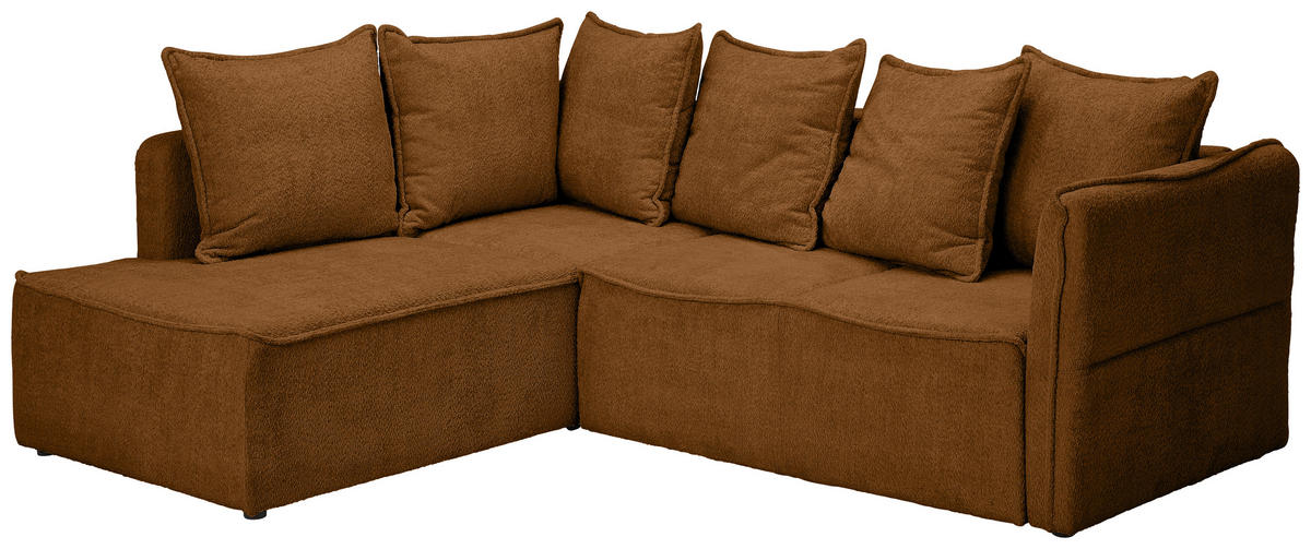 ECKSOFA Rostfarben Chenille  - Rostfarben/Schwarz, KONVENTIONELL, Kunststoff/Textil (193/233cm) - Carryhome