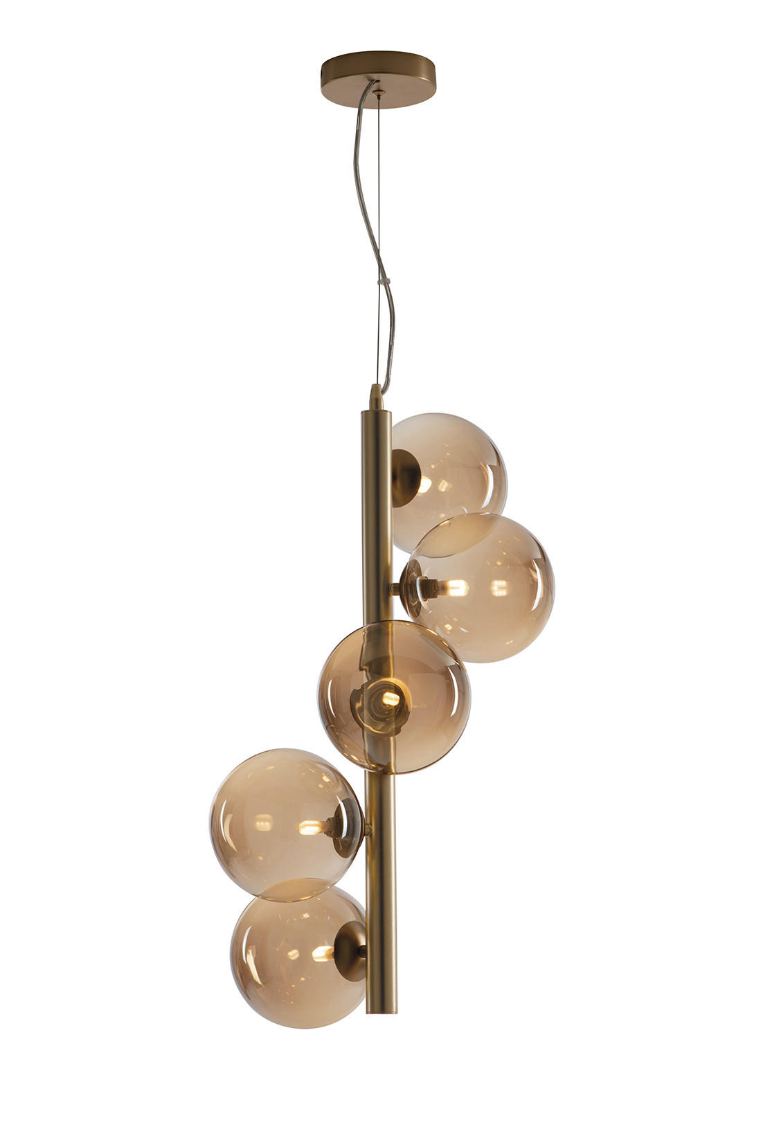 HÄNGELEUCHTE 38,1/64,5 cm  - Champagner/Messingfarben, Basics, Glas/Metall (38,1/64,5cm)