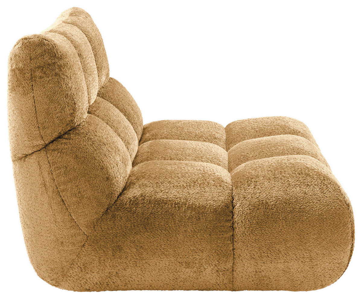 1,5-SITZER Chenille Goldfarben  - Goldfarben/Schwarz, MODERN, Holz/Textil (112/85/108cm) - Pure Home Lifestyle