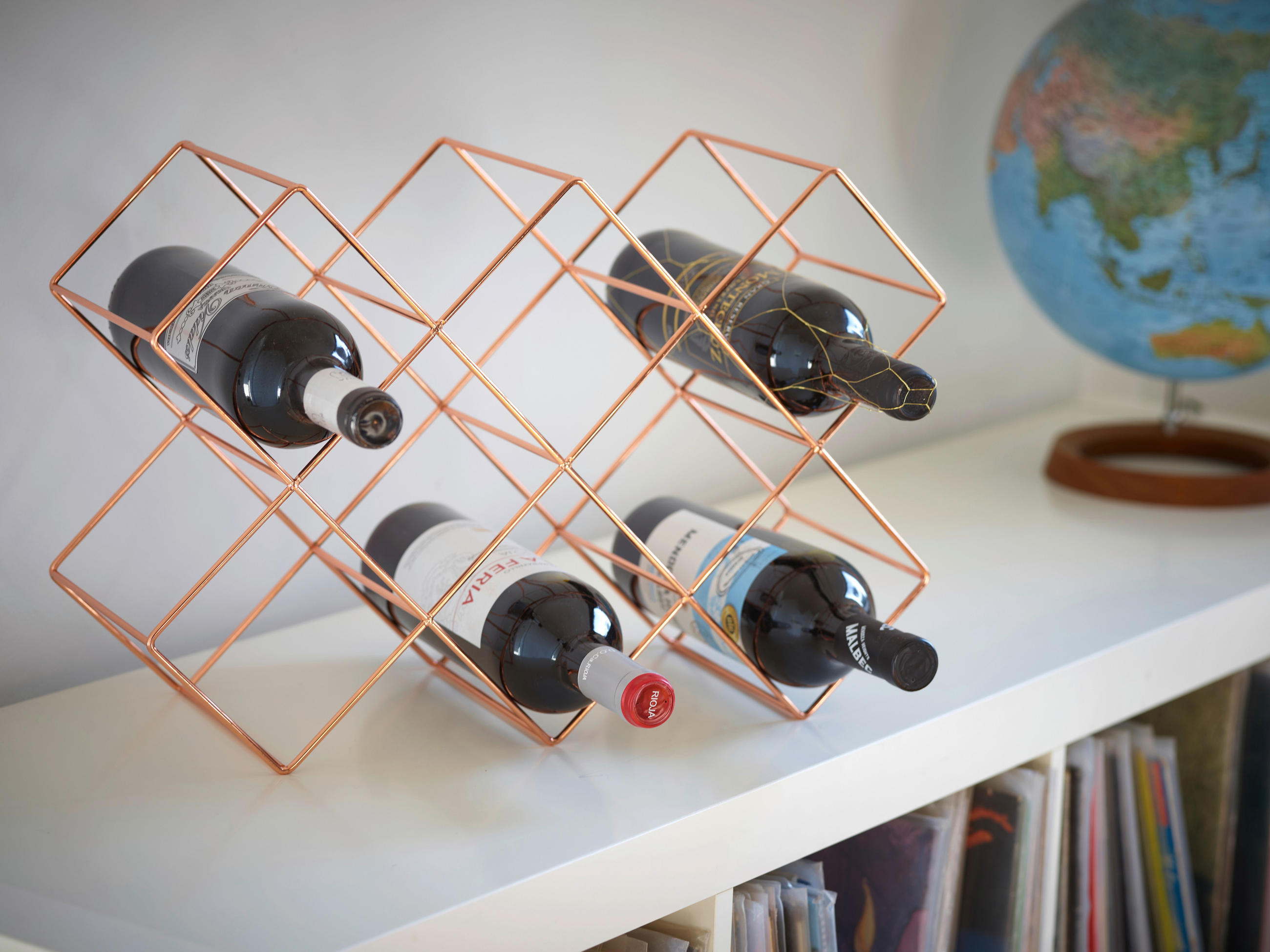 WEINREGAL  46/16,6/31 cm  - Kupferfarben, Basics, Metall (46/16,6/31cm) - Echtwerk
