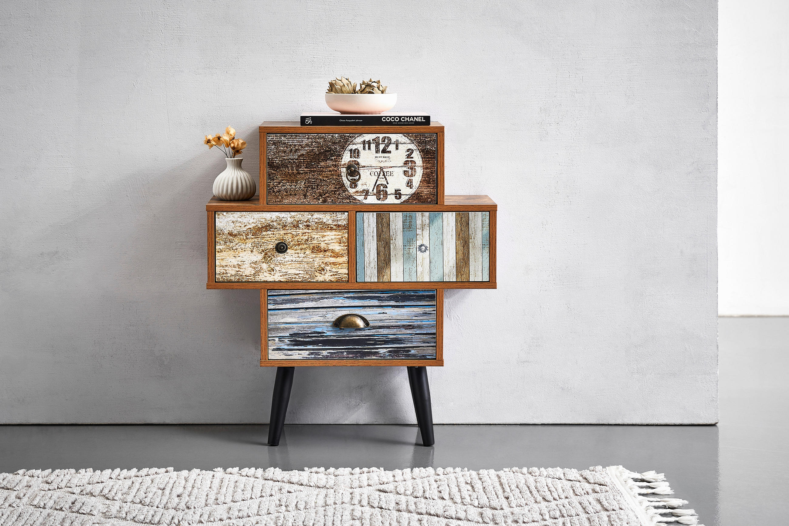 KOMMODE  in 63/73,8/29 cm  - Klar/Hellbraun, LIFESTYLE, Holzwerkstoff/Metall (63/73,8/29cm) - Carryhome
