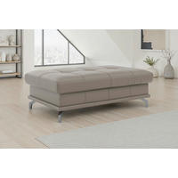 HOCKER COSTELLO E Echtleder Grau  - Schwarz/Grau, Basics, Leder/Metall (133/47/72cm) - Sit & More