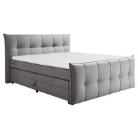 BOXSPRING KREVET 160/200 cm     tamnosiva  - tamnosiva/crna, Moderno, tekstil/pločasti materijal (160/200cm) - MID.YOU