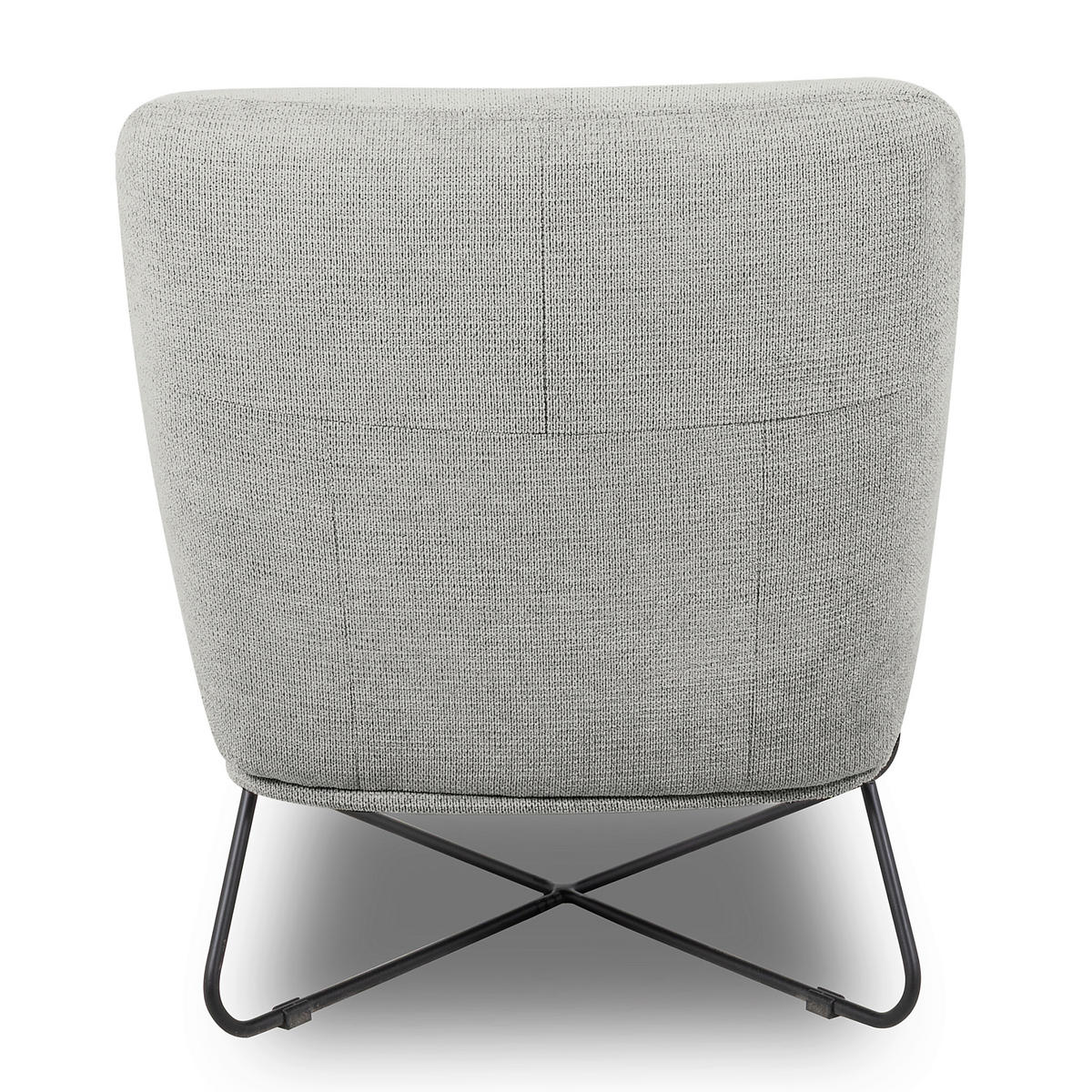 SESSELSET in Chenille Grau  - Schwarz/Weiß, Design, Textil/Metall (67/87/74cm) - Livetastic