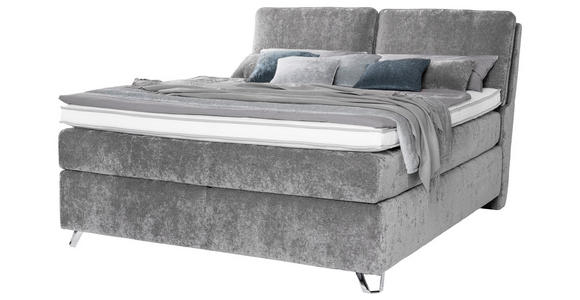 BOXSPRINGBETT 180/200 cm  in Grau  - Silberfarben/Grau, KONVENTIONELL, Textil (180/200cm) - Ambiente