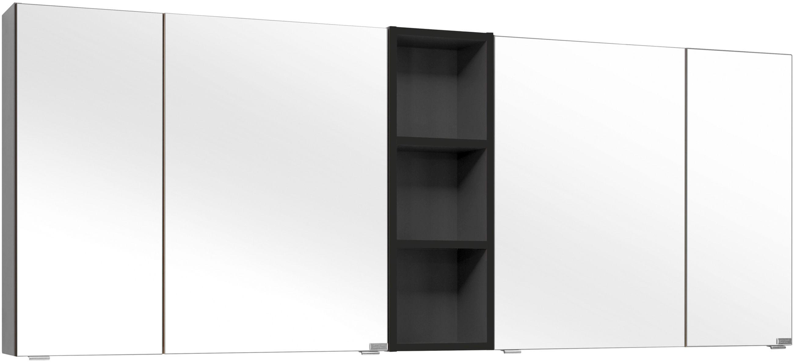 SPIEGELSCHRANK 185/70,3/17,3 cm  - Chromfarben/Schwarz, KONVENTIONELL, Glas/Holzwerkstoff (185/70,3/17,3cm) - Dieter Knoll