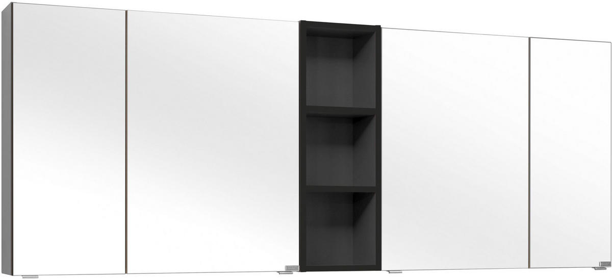 SPIEGELSCHRANK 185/70,3/17,3 cm  - Chromfarben/Schwarz, KONVENTIONELL, Glas/Holzwerkstoff (185/70,3/17,3cm) - Dieter Knoll