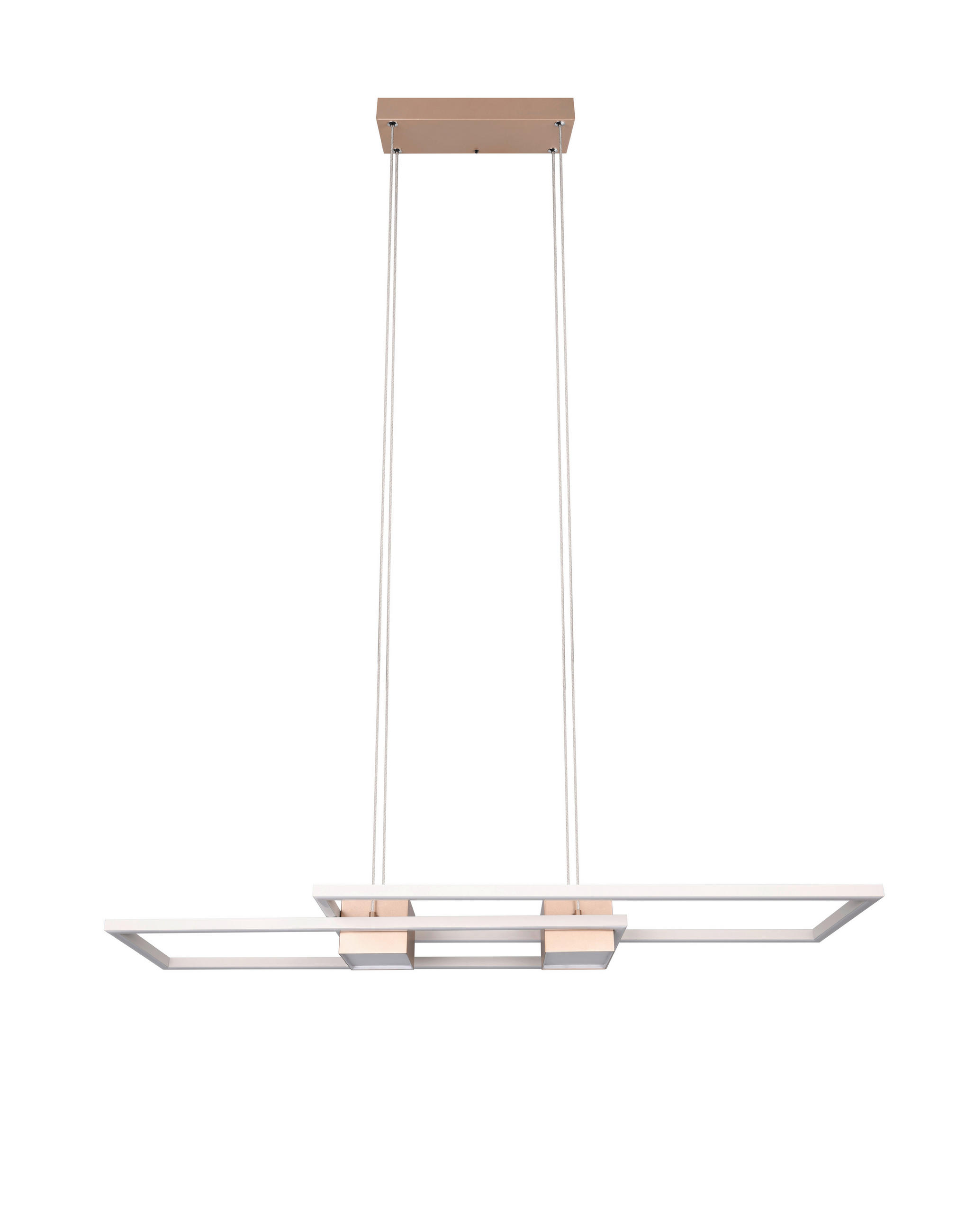 LED-PENDELLEUCHTE Albany 100/28/150 cm  - Grau/Cappuccino, Design, Metall (100/28/150cm) - Trio Leuchten