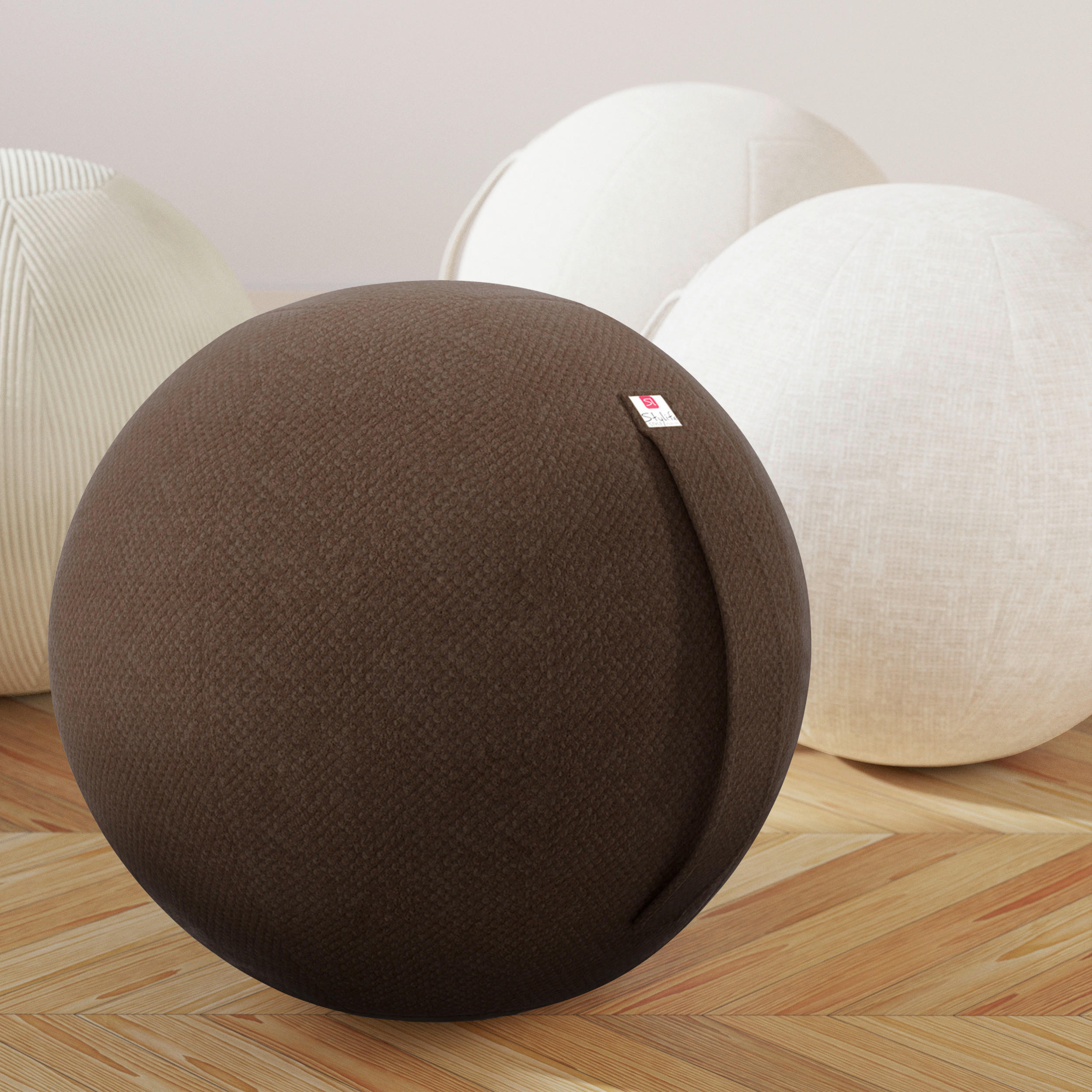 SITZBALL Plüsch  - Braun, Design, Textil (60/60/60cm) - Stylife