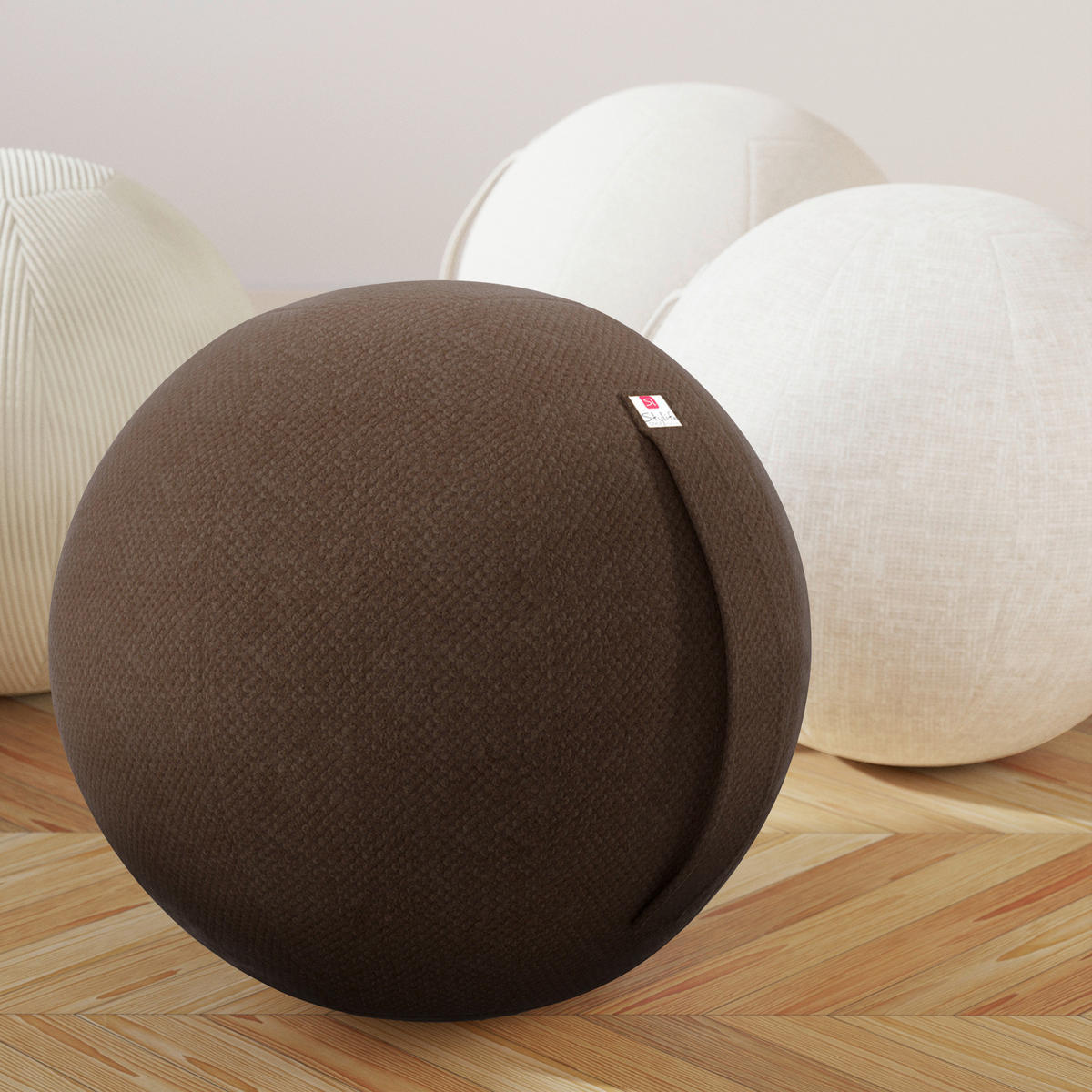 SITZBALL Plüsch  - Braun, Design, Textil (60/60/60cm) - Stylife