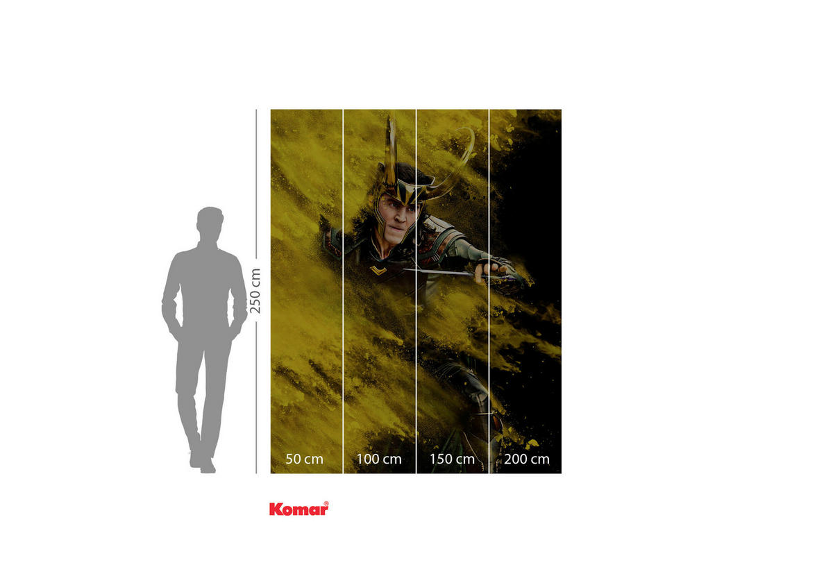 FOTOTAPETE LOKI YELLOW DUST  - Gelb/Schwarz, Design, Textil (200/250cm) - Marvel