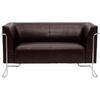 2-SITZER-SOFA in Lederlook Dunkelbraun  - Dunkelbraun/Silberfarben, MODERN, Textil/Metall (130/71/74cm) - MID.YOU