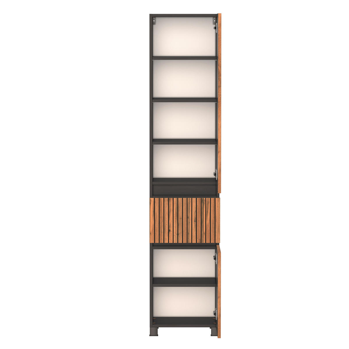 BADEZIMMER  in 120 cm  - Eiche Wotan/Graphitfarben, KONVENTIONELL, Glas/Holzwerkstoff (120cm) - Xora