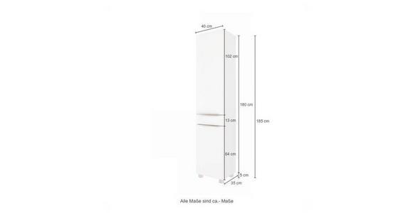 HOCHSCHRANK 40/180/35 cm  - Edelstahlfarben/Silberfarben, KONVENTIONELL, Holzwerkstoff/Kunststoff (40/180/35cm) - Xora