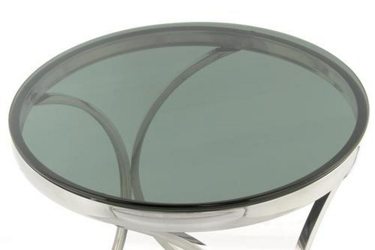 ODKLÁDACÍ STOLEK, černá, barvy stříbra - černá/barvy stříbra, Basics, kov/sklo (50/50/55cm)