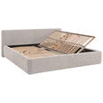 POLSTERBETT Bettkasten, Lattenroste Creme 180/200 cm  - Birkefarben/Buchefarben, Design, Holz/Textil (180/200cm) - Xora