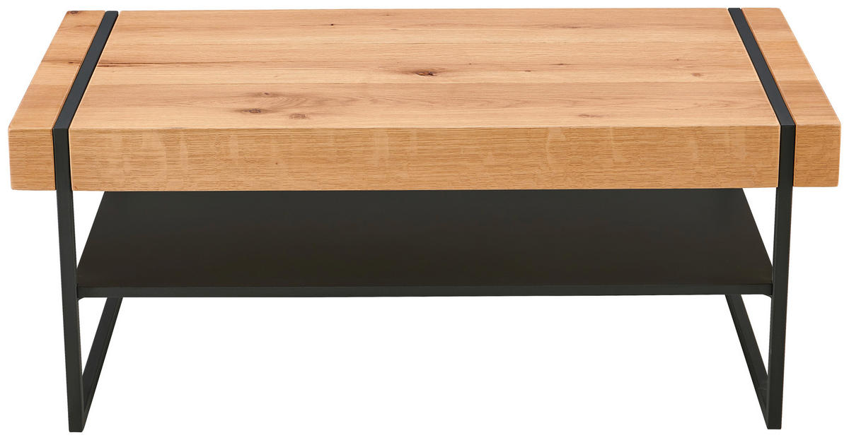 KLUBSKA MIZA, naravne barve, črna  - črna/naravne barve, Design, kovina/les (110/45/59cm) - Livetastic