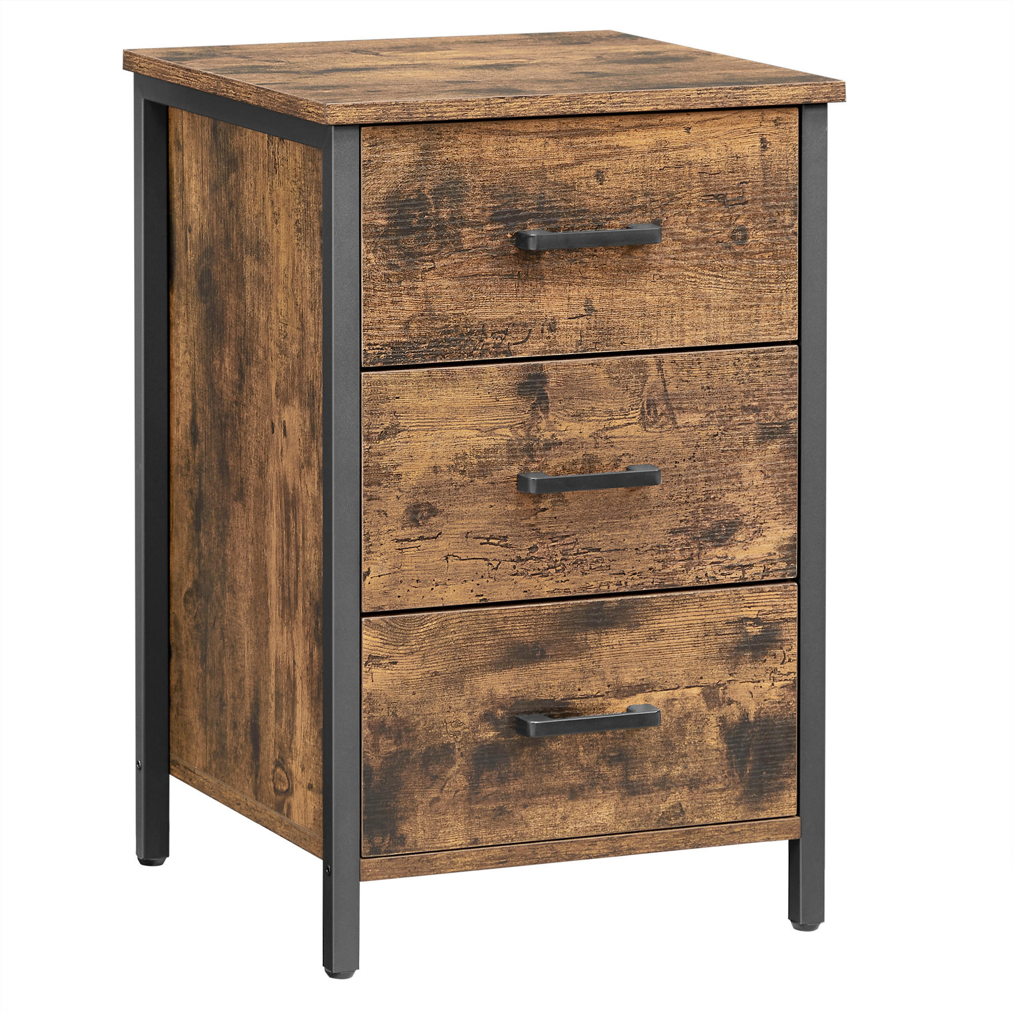 BEISTELLTISCH Braun, Schwarz quadratisch  - Schwarz/Braun, MODERN, Holzwerkstoff/Metall (40/40/60cm) - MID.YOU