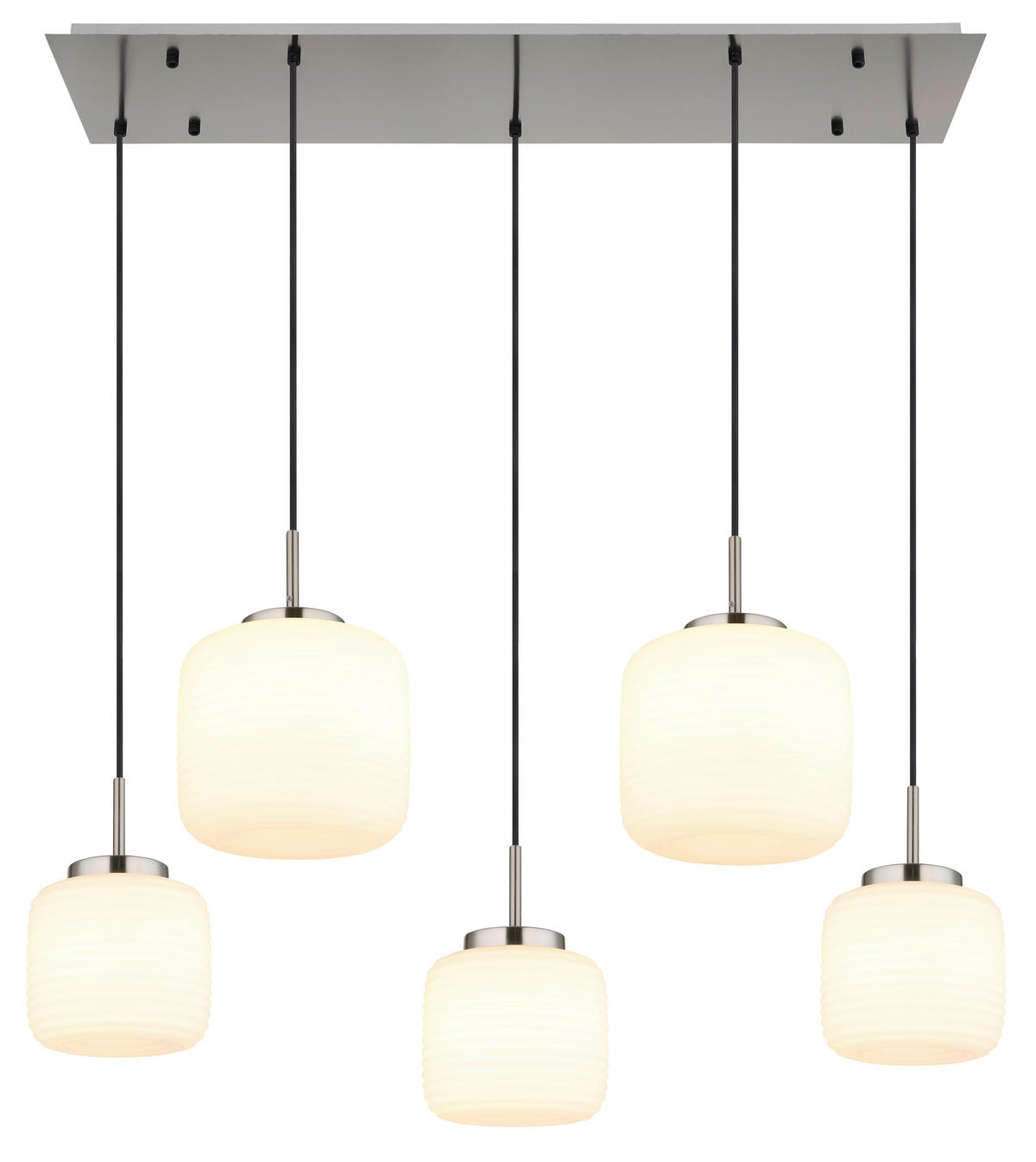 HÄNGELEUCHTE 106/38/130 cm  - Schwarz/Weiß, KONVENTIONELL, Glas/Textil (106/38/130cm) - Globo