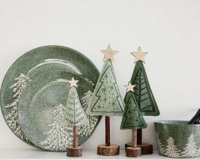 KUCHENTELLER Grün  - Grün, Basics, Stein (27,00/27,00/2,90cm) - X-Mas